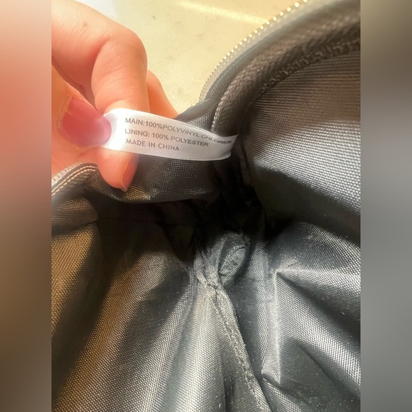 Dabney Lee Double Zipper Pouch Black White Hearts Gold Pull Cosmetic Travel - Picture 8 of 9